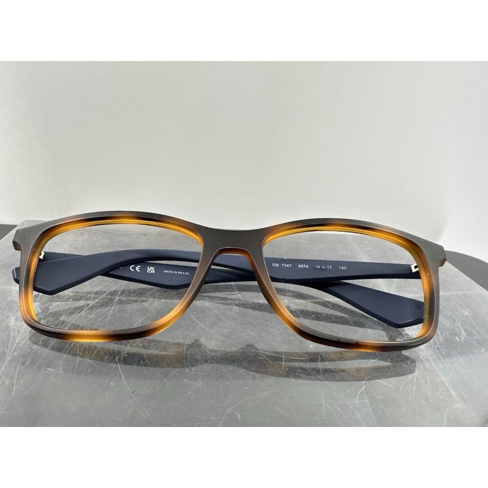Ray-Ban RB7047-5574 Unisex Matte  Havana/Blue Eyeglasses 54-17-140 (C5-22)